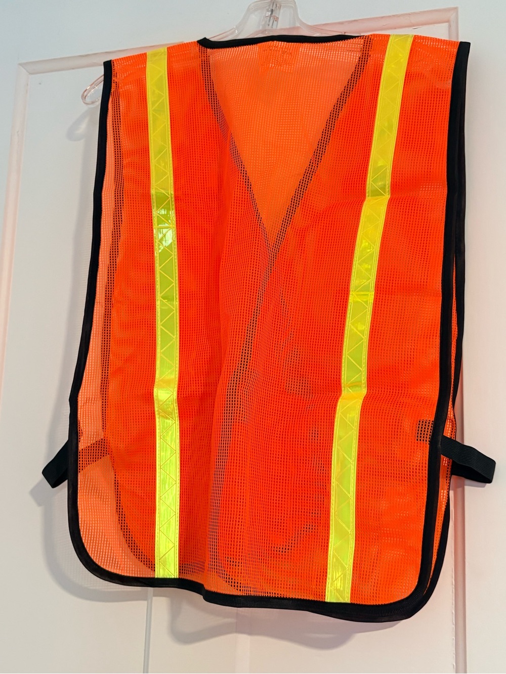 Hi-Vis Orange Safety Vest Costume with Reflective Stripes Cross Walk - Picture 3 of 4